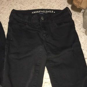 Black jeans with holes, american eagle